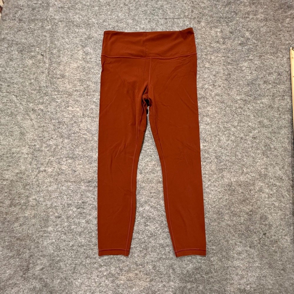 Athleta High‎ Rise 7/8 Leggings Women Medium Burnt Orange Terracotta Yoga Tights